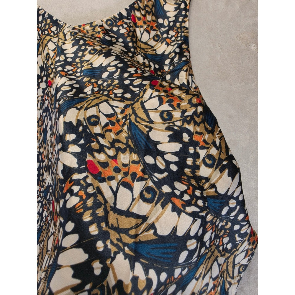 Wildfang Butterfly Wing‎ Print V-Neck Sleeveless Top with Side Tie Large NWT - Picture 8 of 12